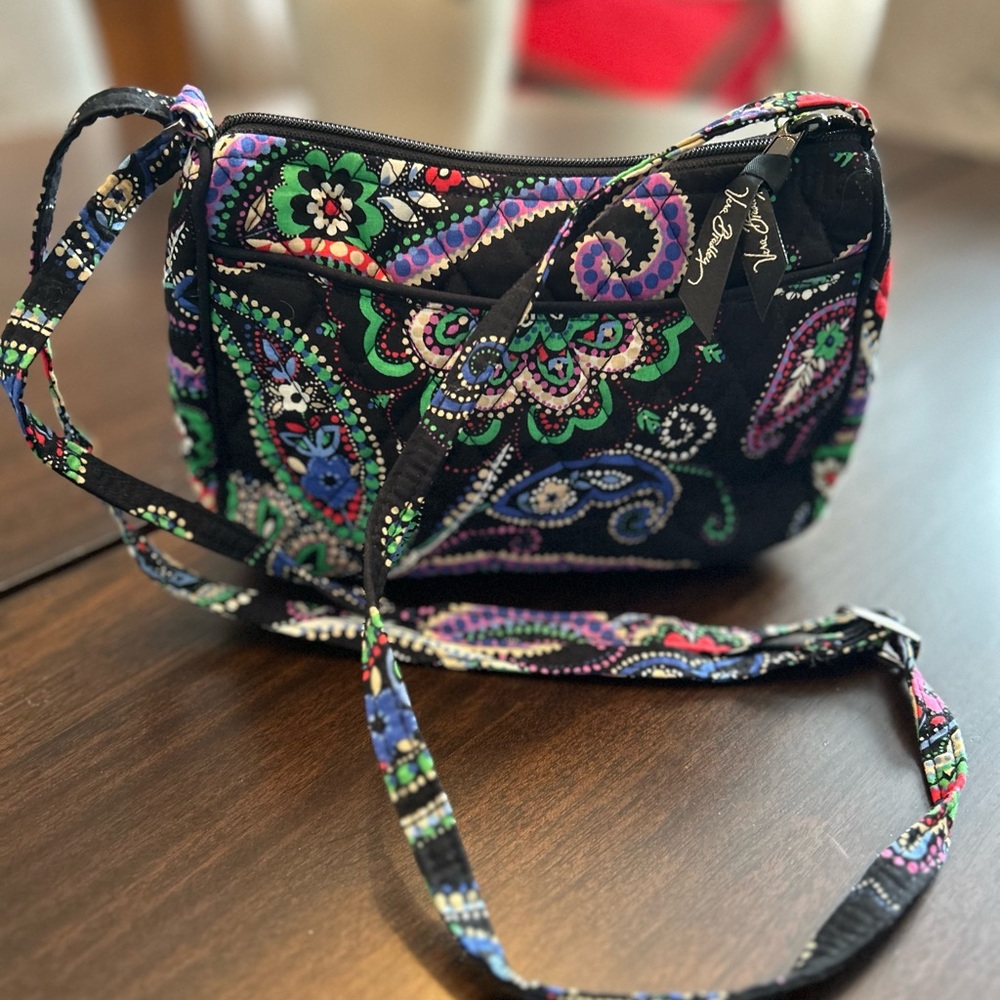 Vera Bradley Black and Multicolor Paisley Crossbody Bag